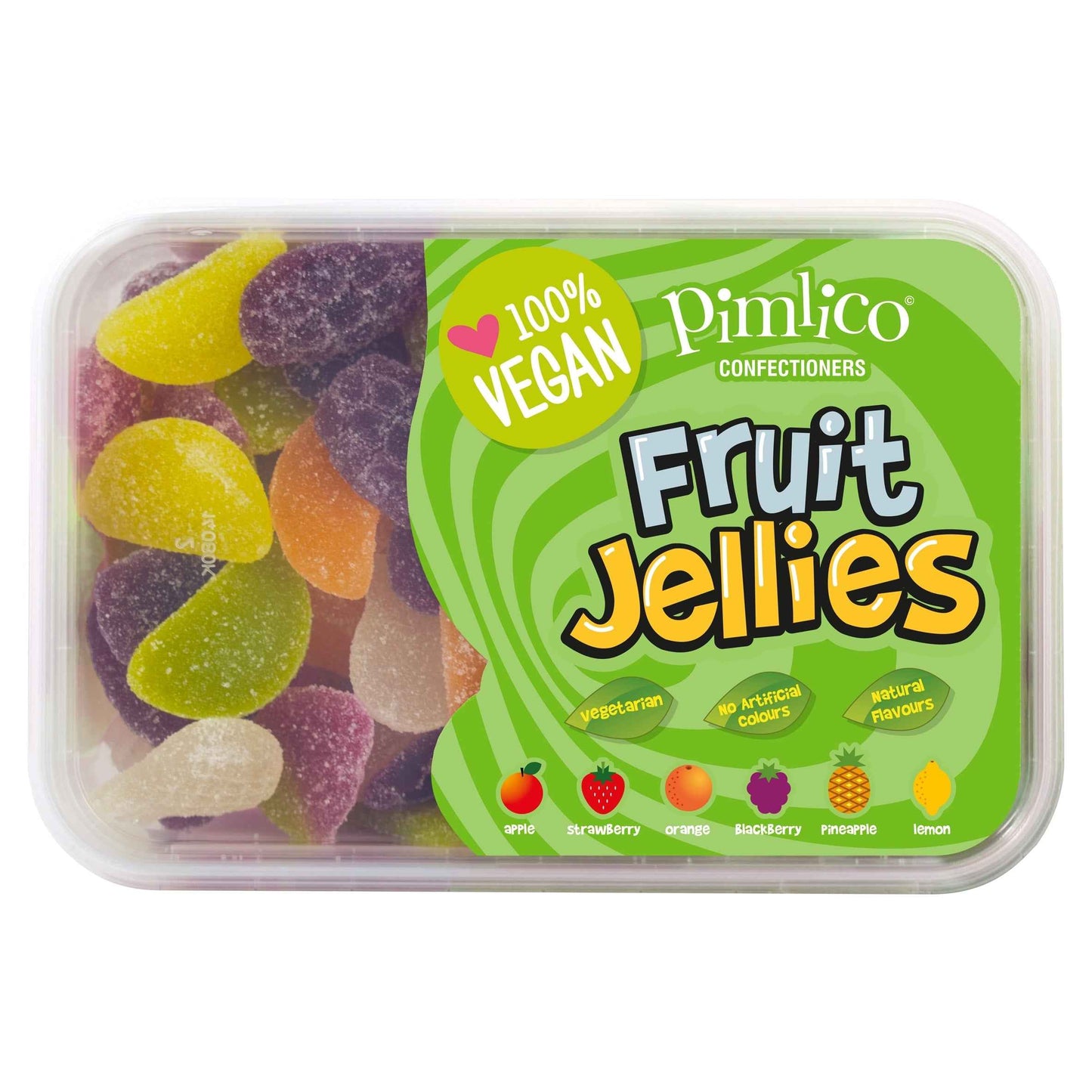 PIMLICO Vegetarian Fizzy Fruit Flavoured Jelly Sweets 450g