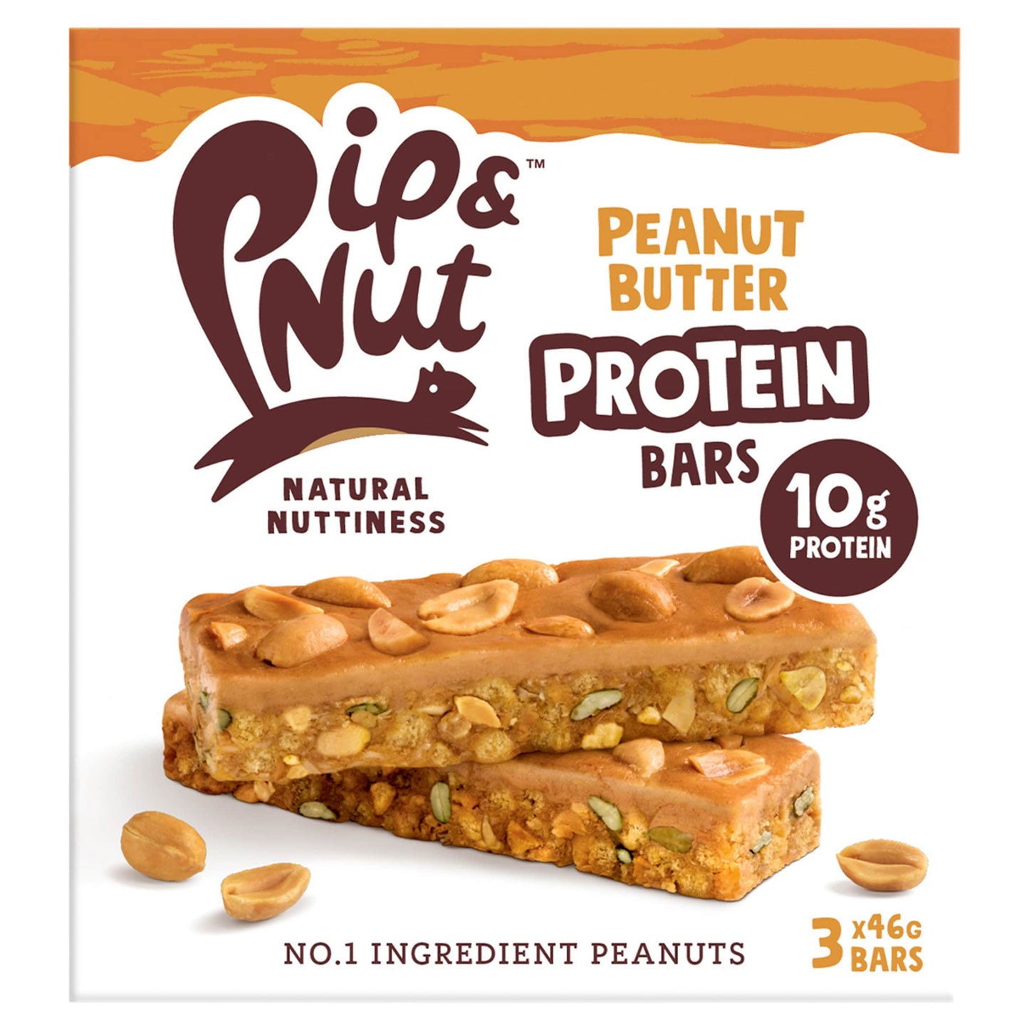 Pip & Nut Protein Peanut Butter Bar 3 x 46g — image 1