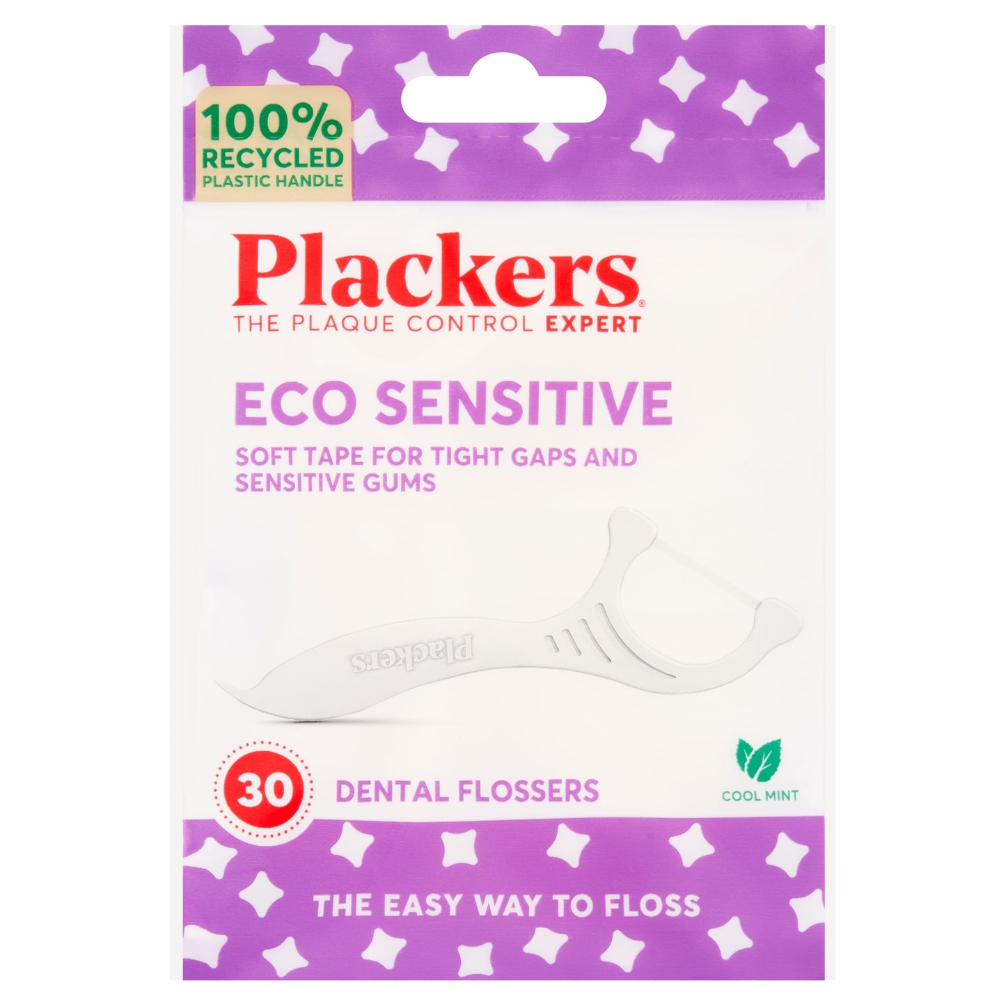 Plackers 30 Eco Sensitive Dental Flossers Cool Mint — image 1