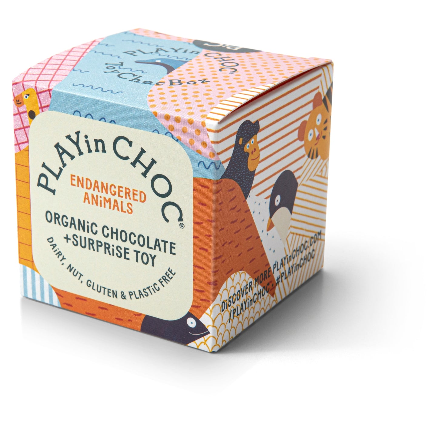 PLAYin CHOC Toy Choc Box Endangered Animals Organic Chocolate & Surprise Toy — image 2