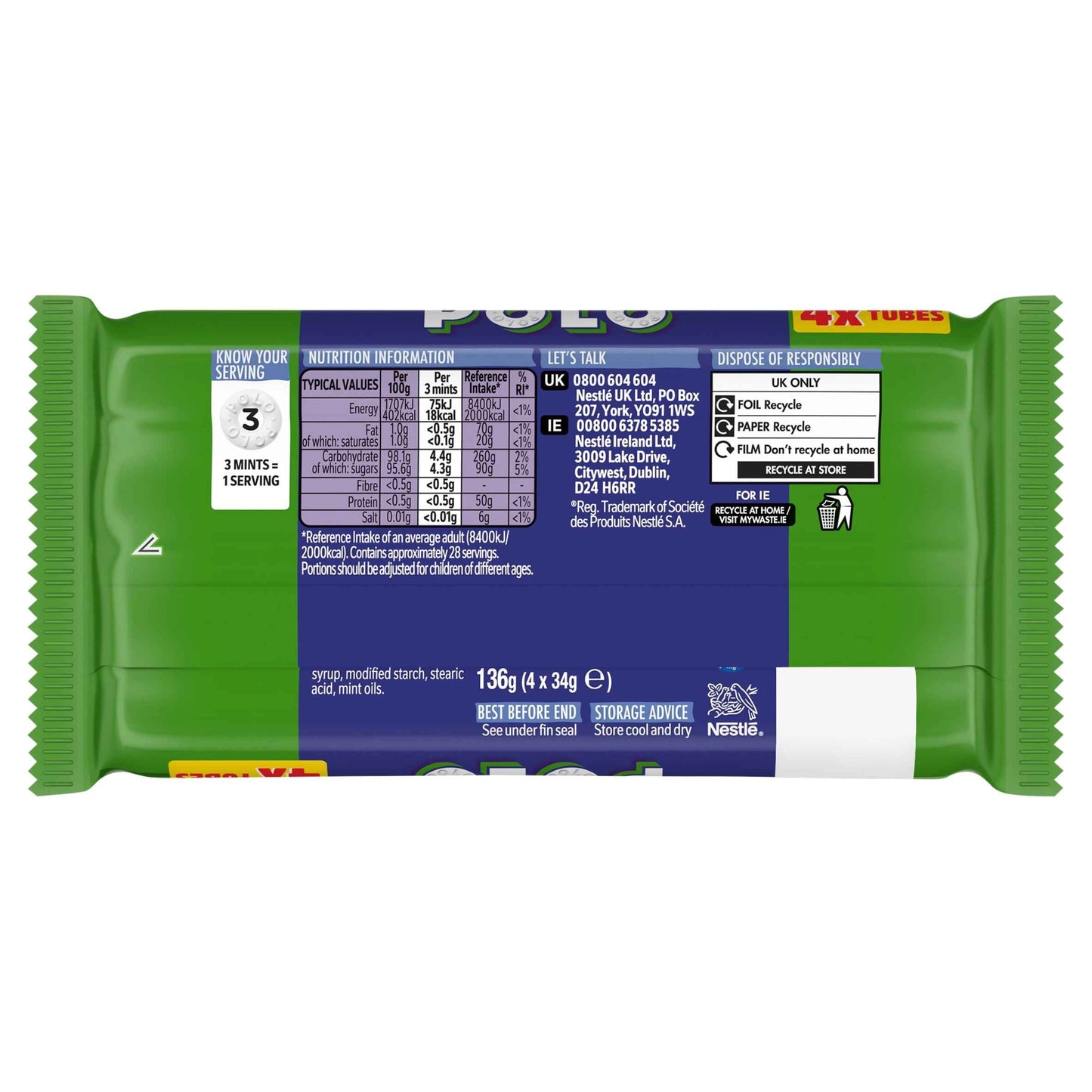 POLO Original Mint Tube Multipack 34g 4 Pack gallery