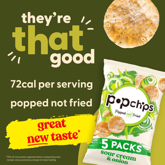 Popchips Sour Cream & Onion Multipack Crisps 5x17g