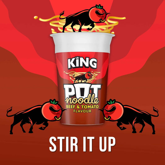POT NOODLE Beef & Tomato Instant Noodles King Pot 114g