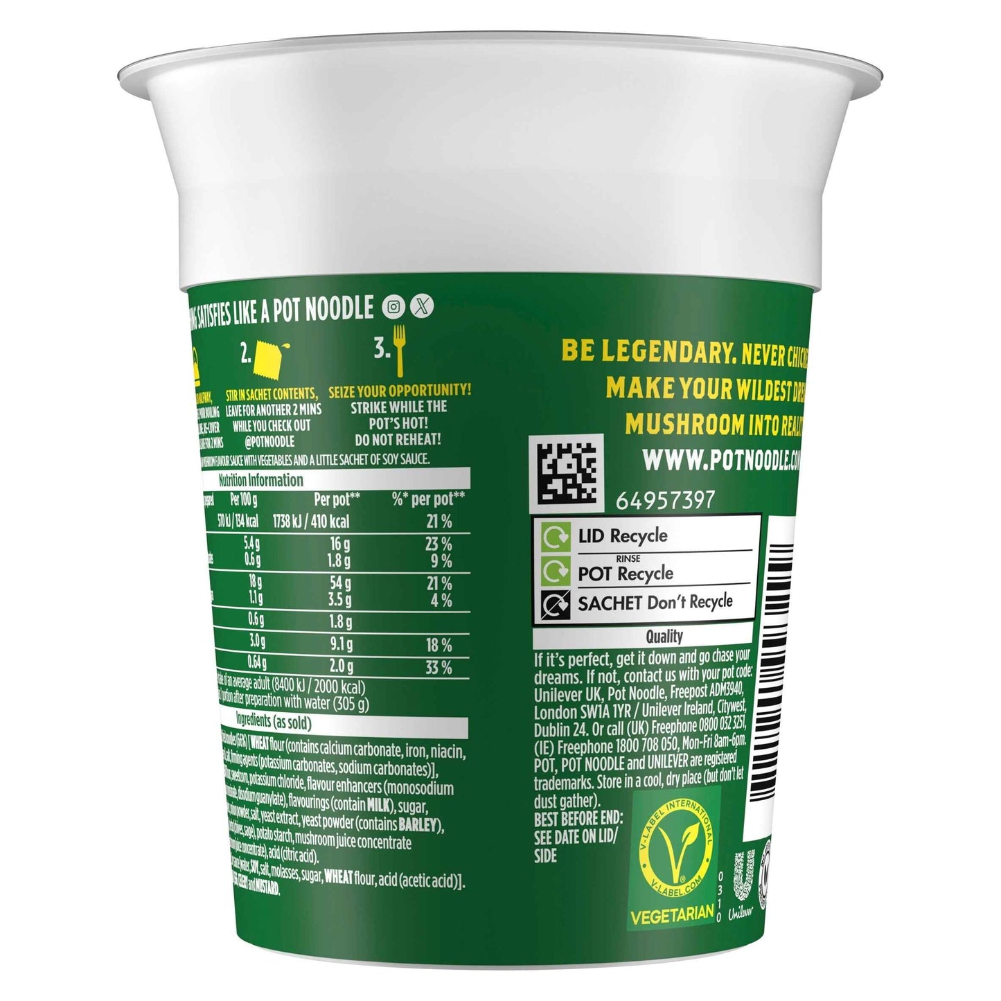 POT NOODLE Chicken & Mushroom 90g 90g pack shot