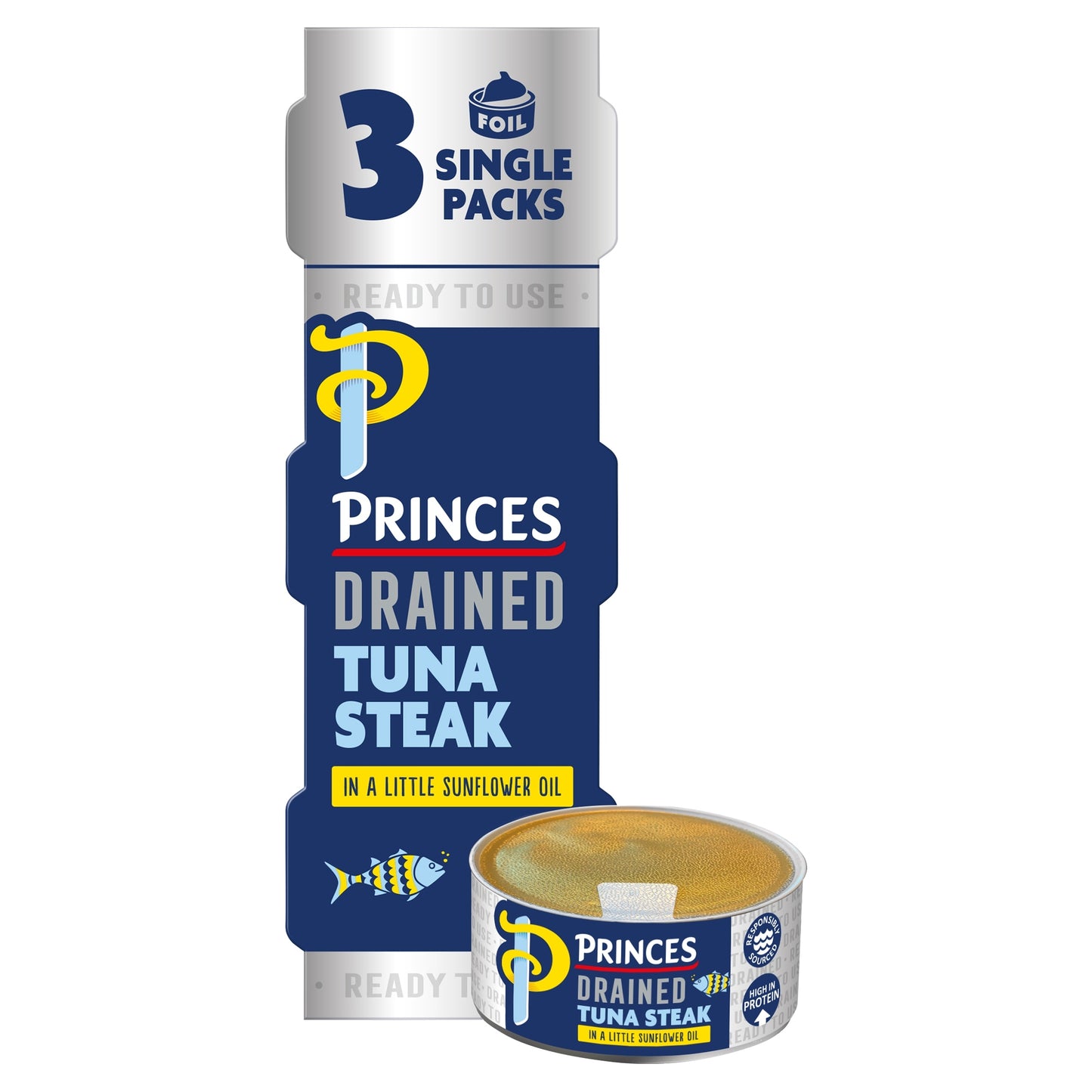 Princes Drained Tuna Steak In Sunflower Oil 3X60g — image 1