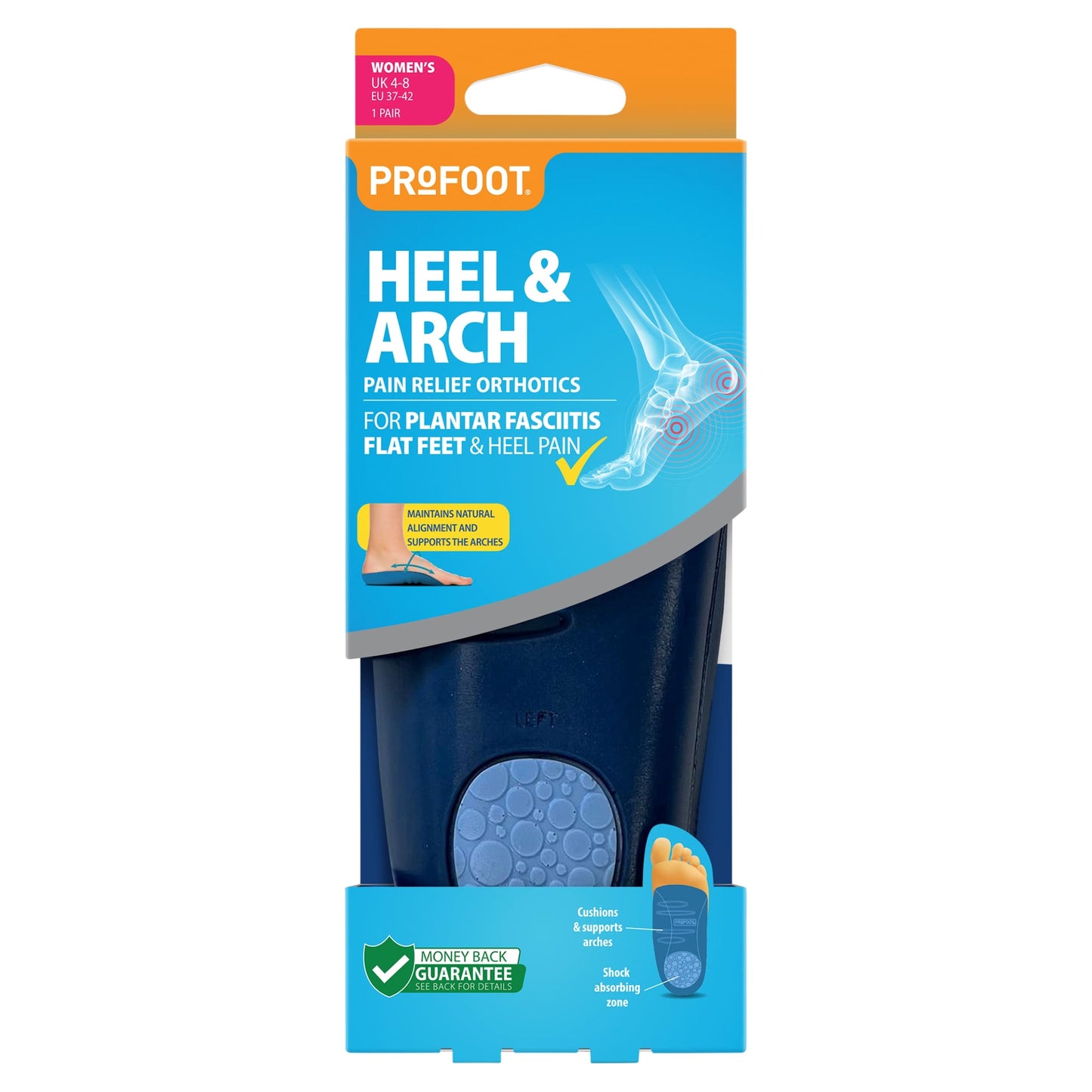 PROFOOT HEEL & ARCH PAIN RELIEF ORTHOTICS WOMENS 1 PAIR — image 1