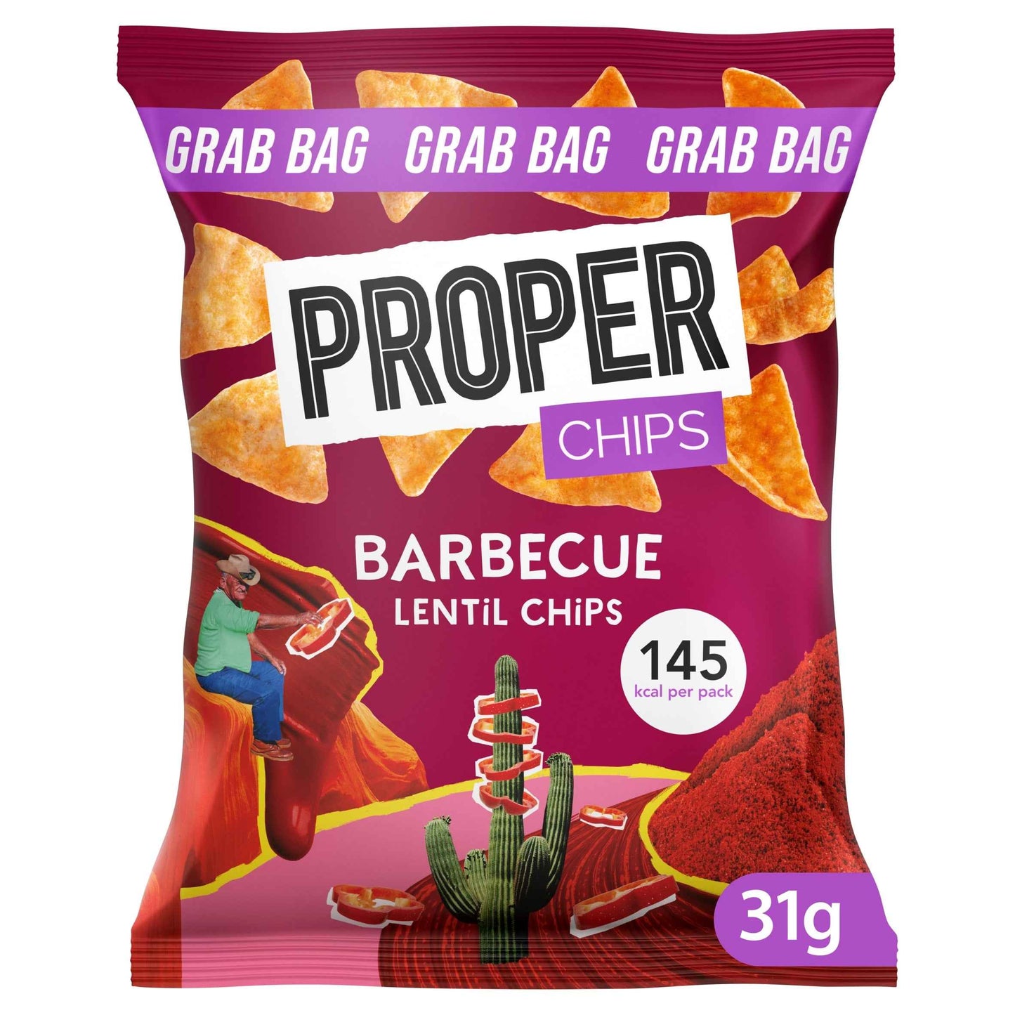 PROPER Barbecue Lentil Chips 31g