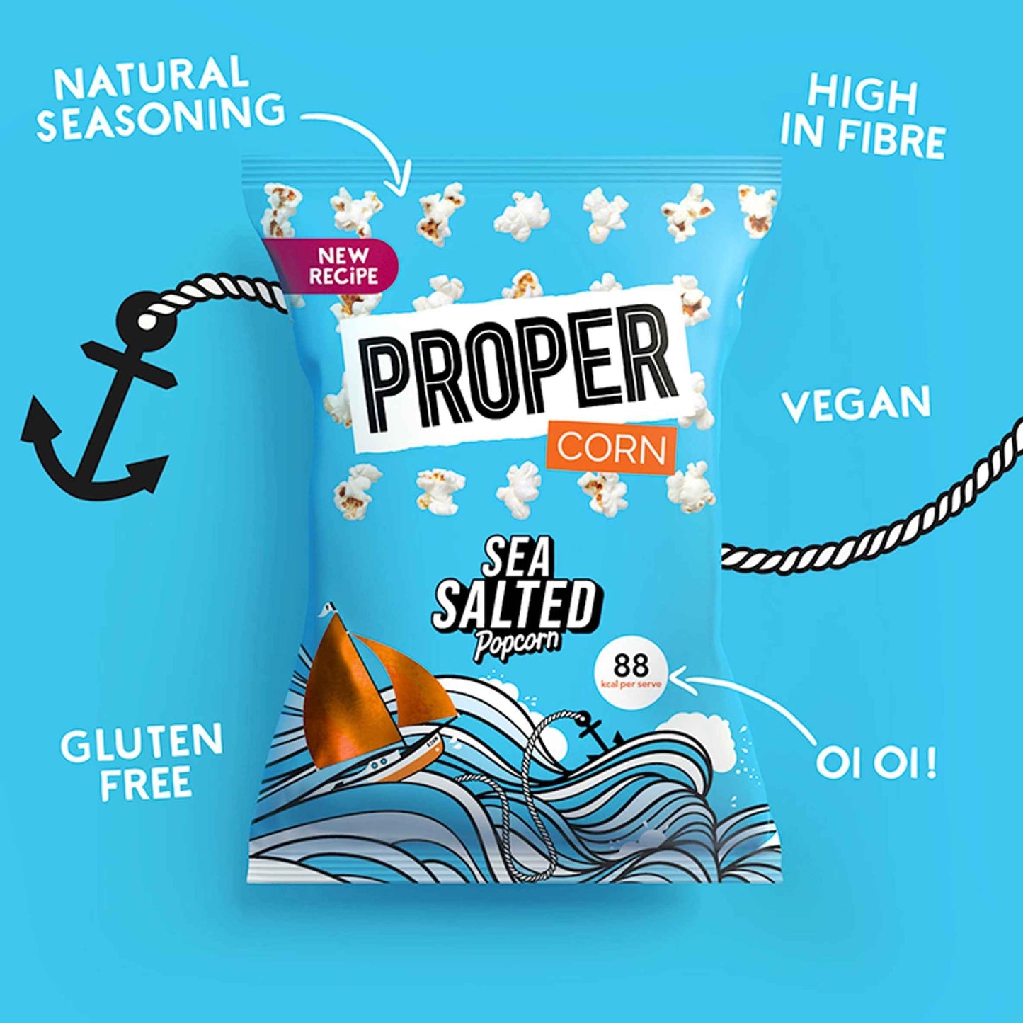 Proper Sea Salted Popcorn 70g 70g pack shot