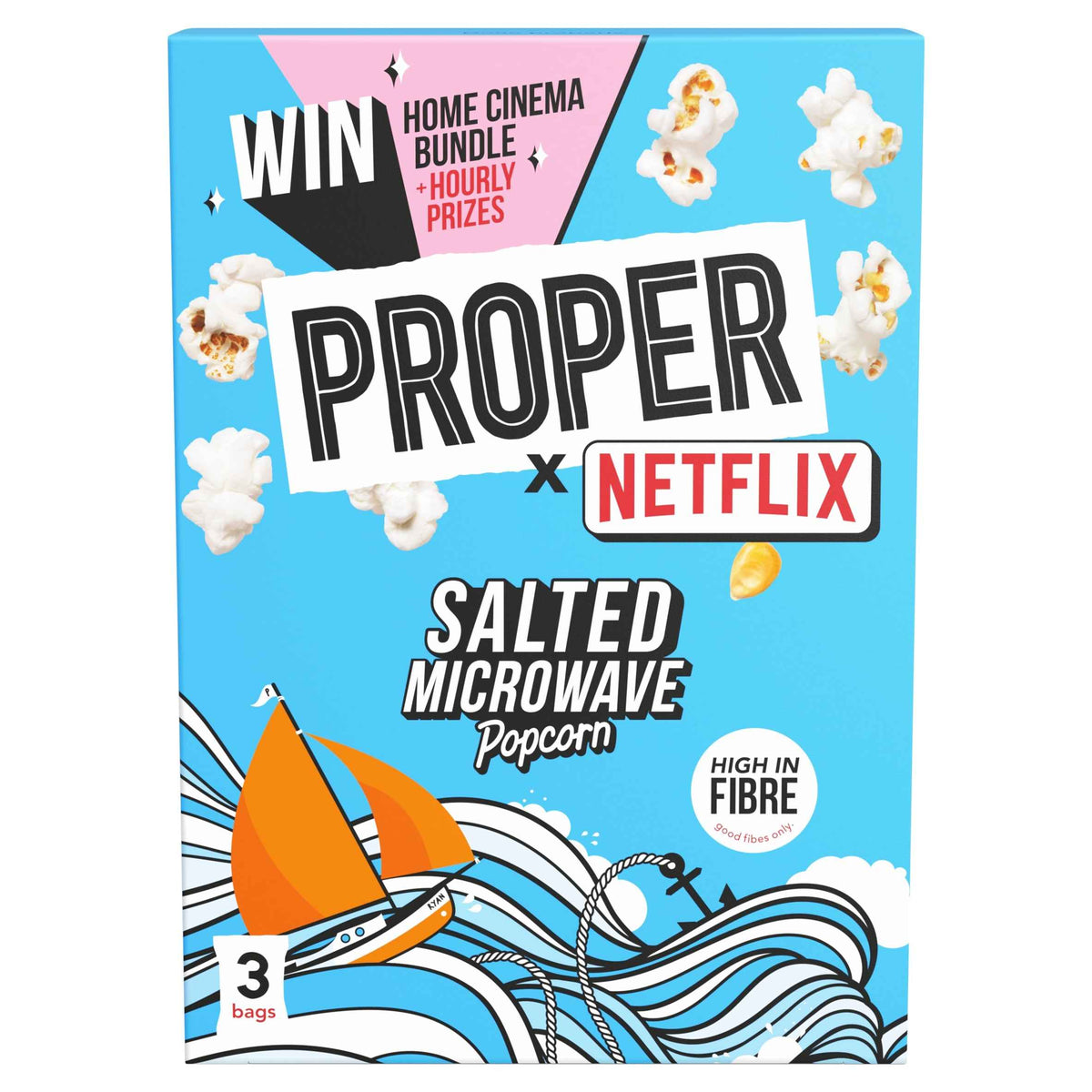 PROPERCORN Salted Microwave Popcorn 3x70g