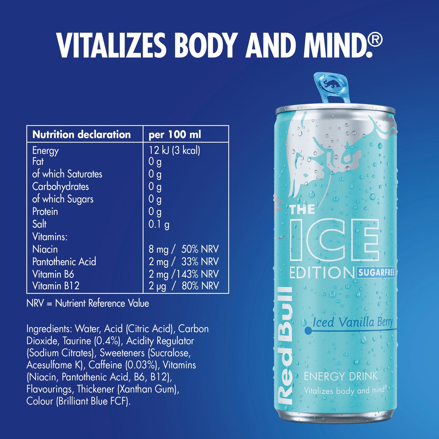 Red Bull Sugar Free The Winter Edition Vanilla Iced Berry Energy Drink 355ml — image 3
