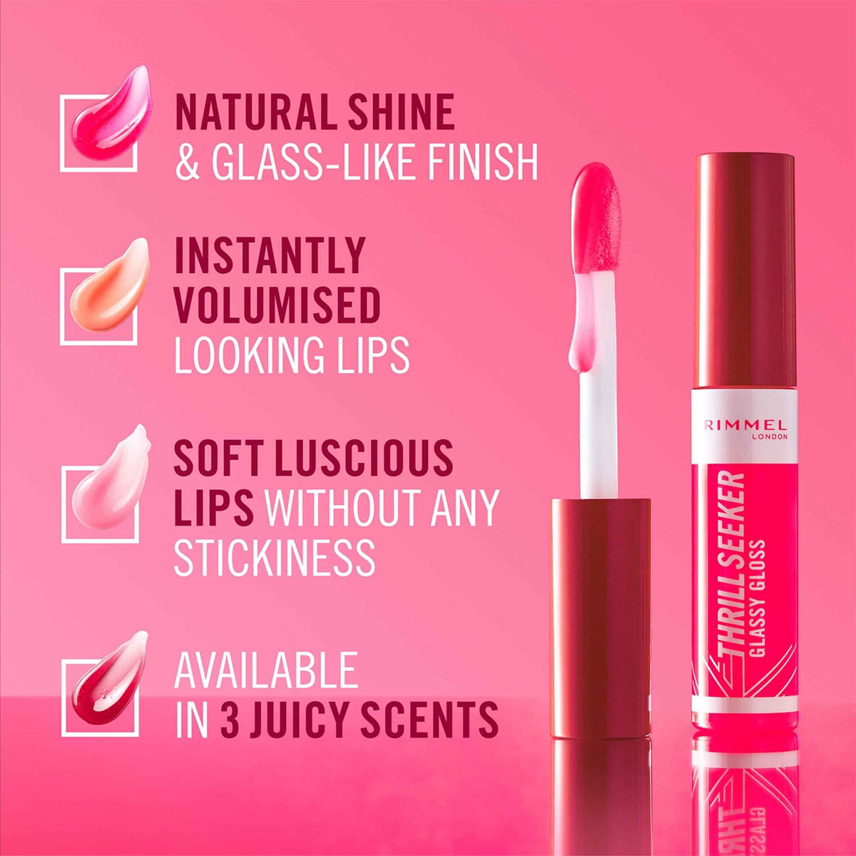 RIMMEL Thrill Seeker Glassy Gloss 250 Peachy Vibes 10ml gallery