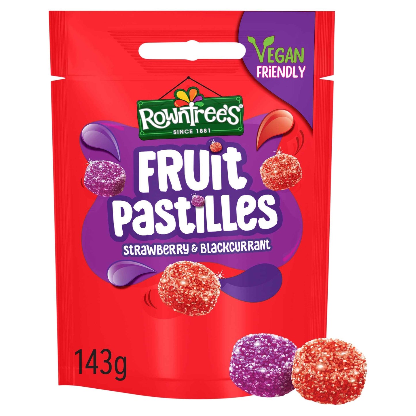 Rowntree's Fruit Pastilles Strawberry & Blackcurrant Sweets Sharing