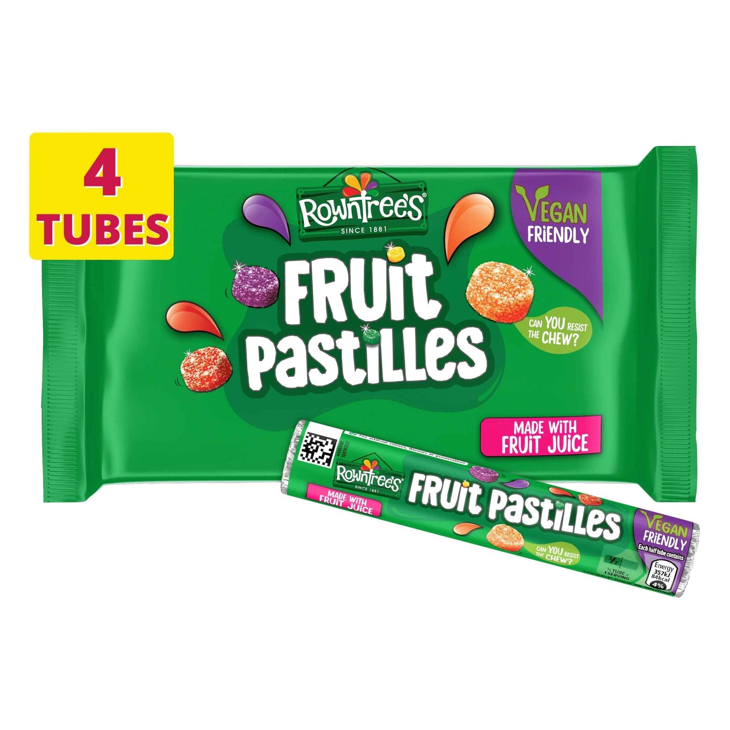 Rowntree's Fruit Pastilles Sweets 4 X 41g