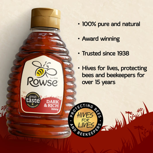 Rowse Squeezy Honey Dark & Rich 340G — image 2