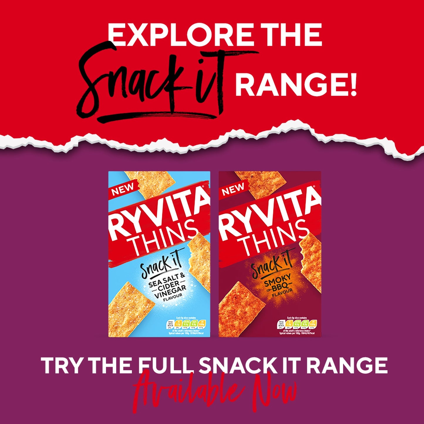 Ryvita Thins Snack It Sour Cream & Chive Flavour Flatbread Snacks 125g — image 5