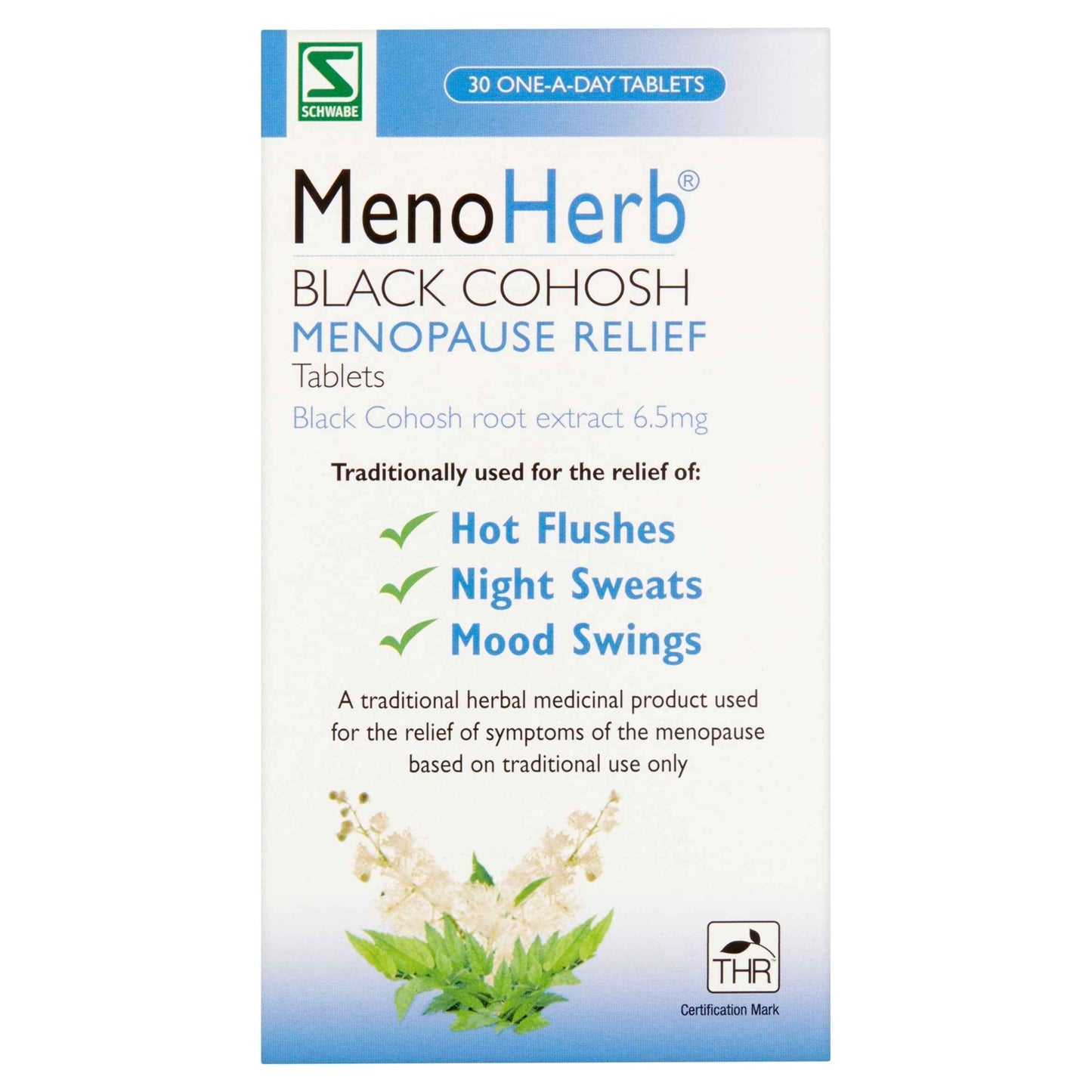 Schwabe MenoHerb Black Cohosh Menopause Relief Herbal Tablets 30s