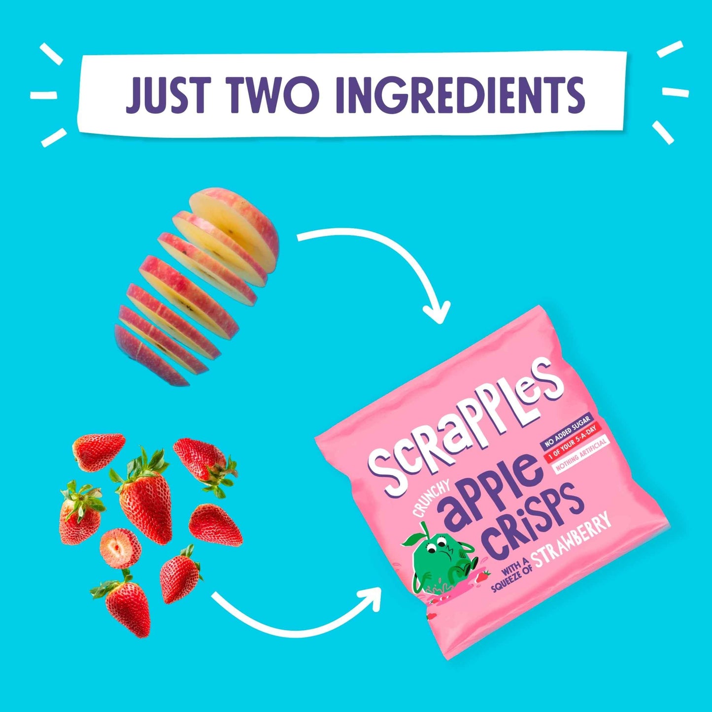 SCRaPPLeS Crunchy Apple Crisps With A Squeeze Of Strawberry Multipack