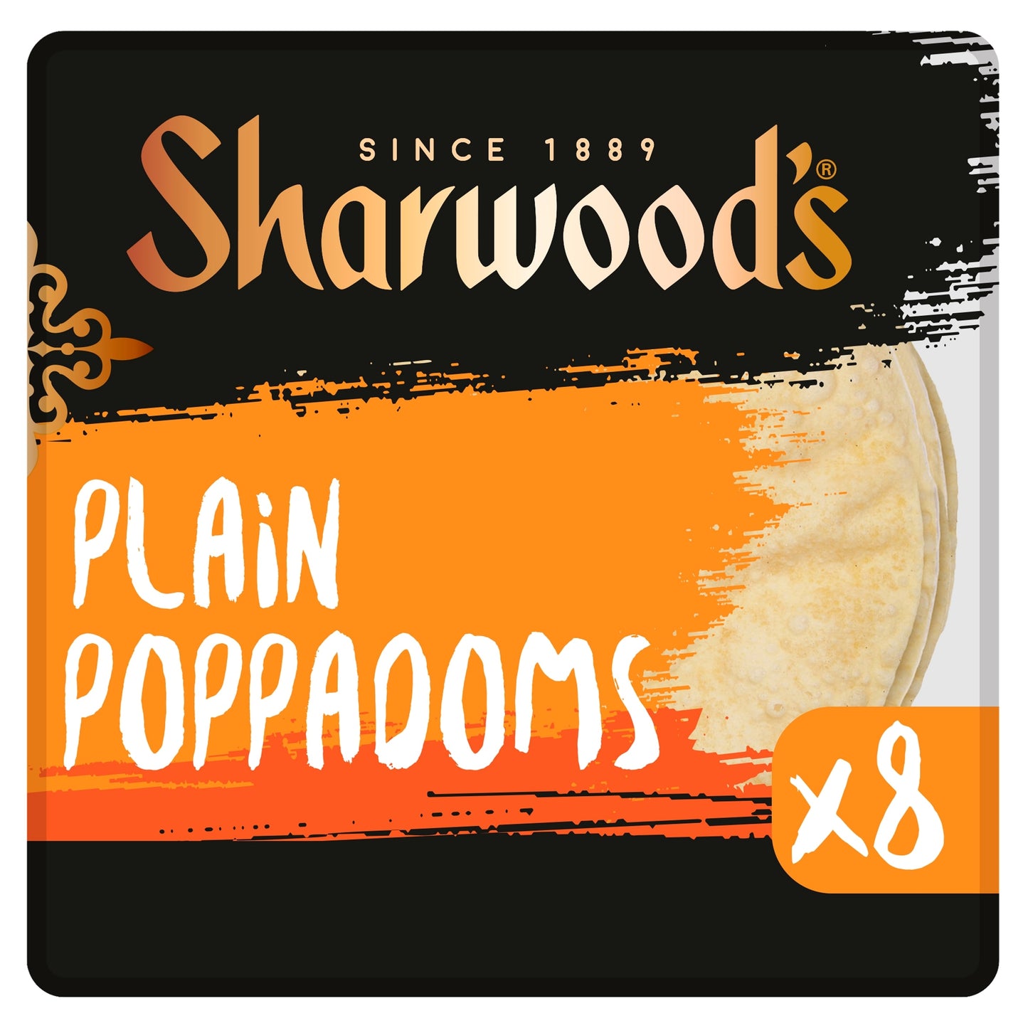 Sharwoods Plain Poppadoms 8 Pack — image 1