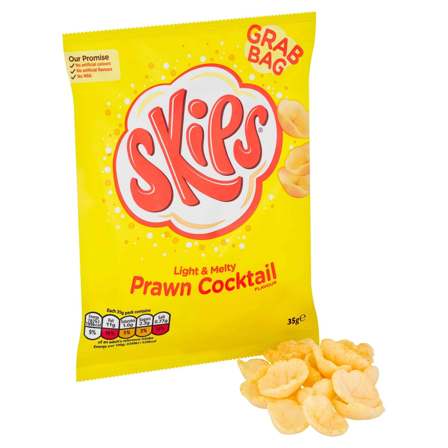 SKIPS Prawn Cocktail Grab Bag Crisps 35g 35g pack shot