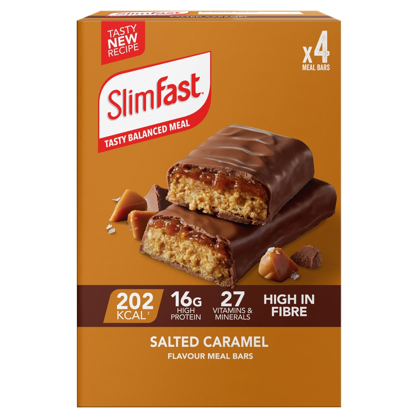 SlimFast Meal Replacement Bars Salted Caramel 4x60g — image 1
