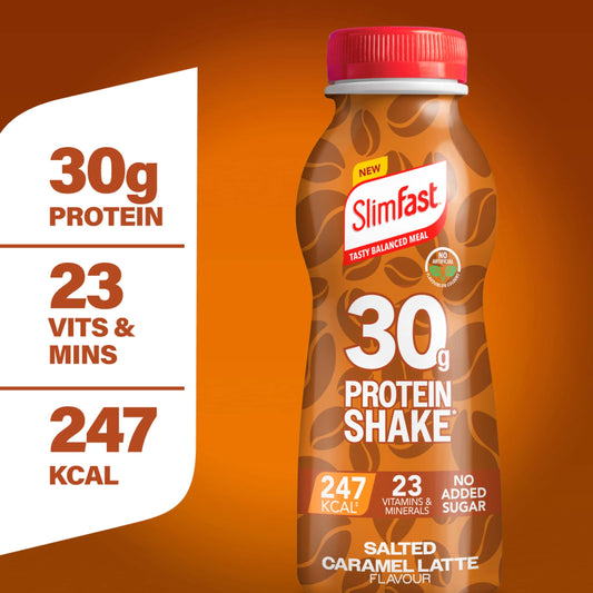 SlimFast Salted Caramel Latte 30g Protein Shake Multipack - 4 x 325ml — image 2