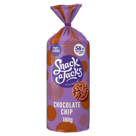 snack a jacks chocolate chip jumbo rice cakes 180g 2 180g pack