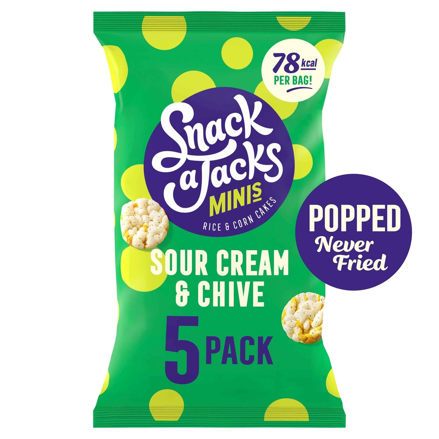 Snack A Jacks Sour Cream & Chive Rice Cakes Multipack Snacks 5x19g extra photo