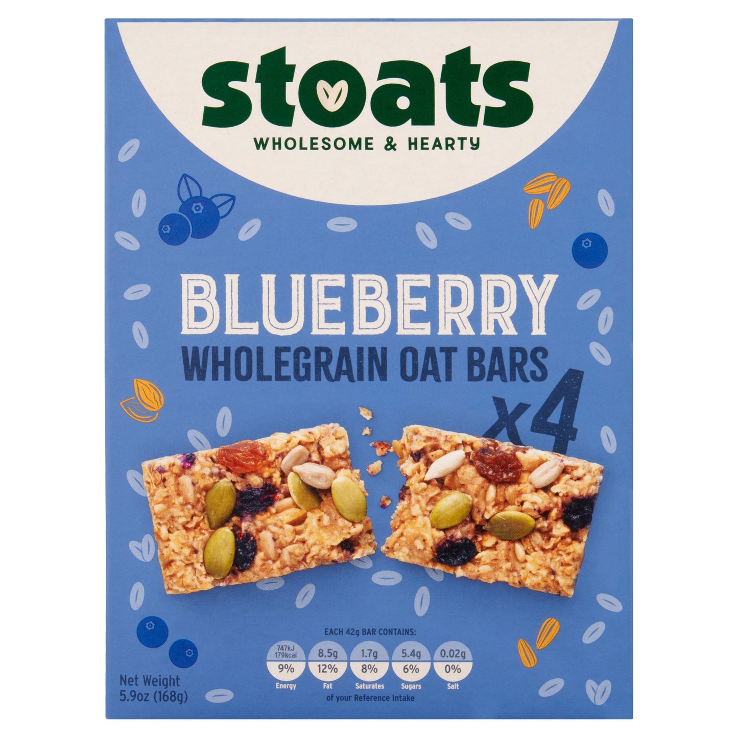 Stoats Blueberry & Honey Porridge Oat Bars 4 x 42g (168g) — image 1