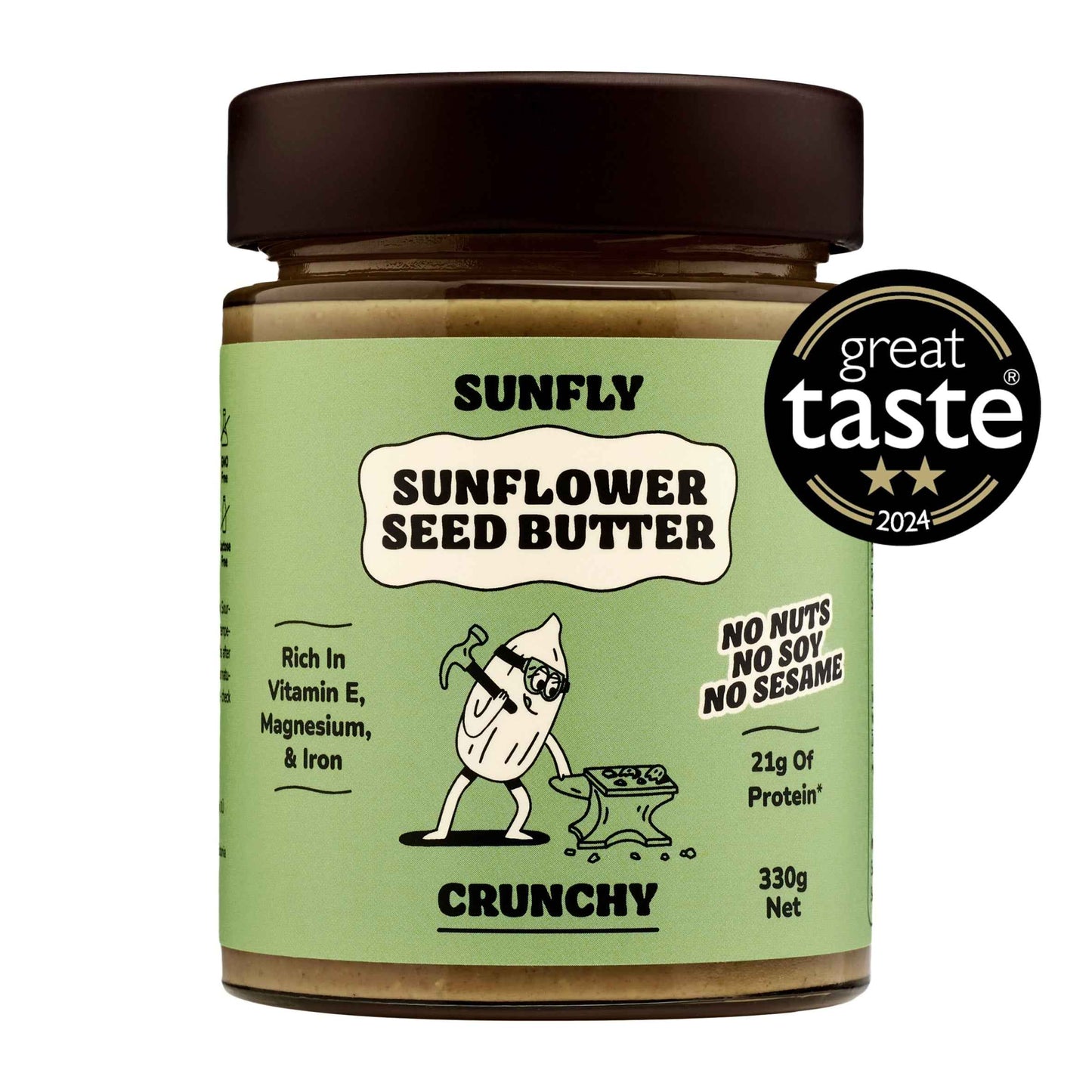 SUNFLY Sunflower Seed Butter Crunchy 330g pack shot