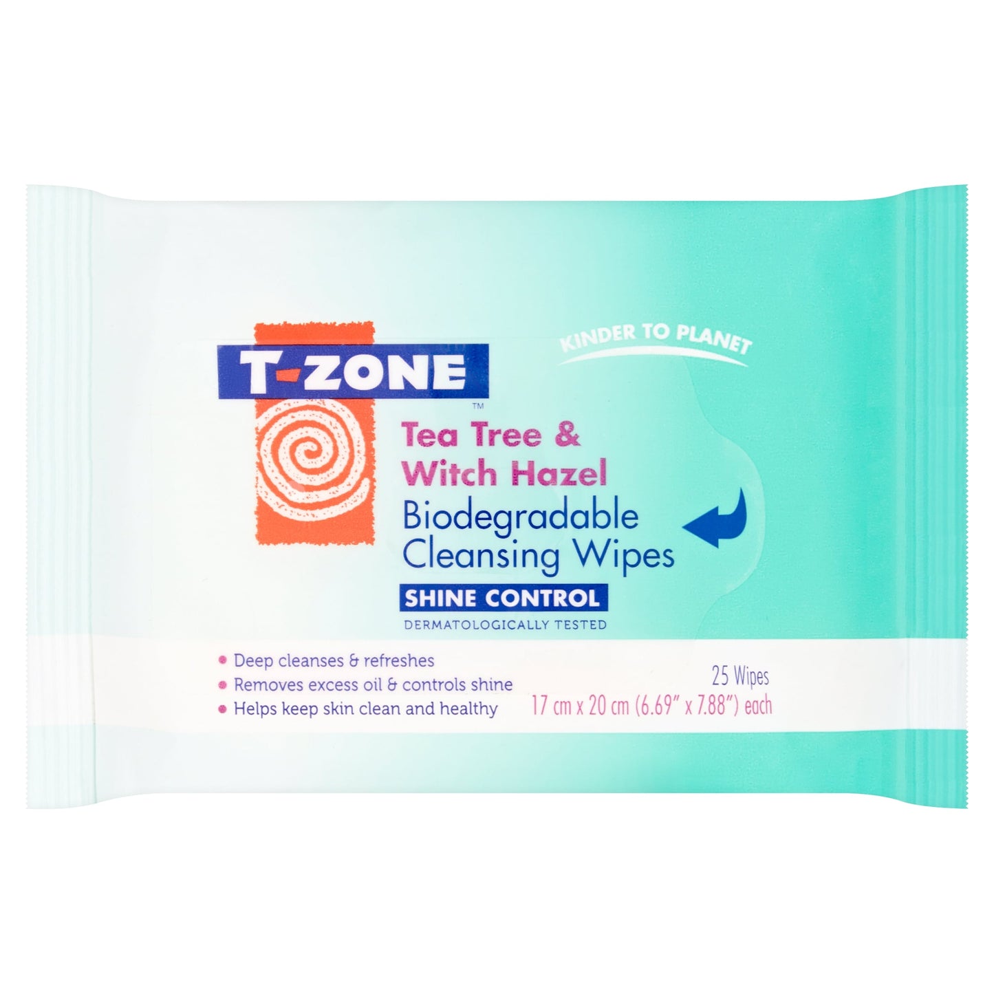 T-Zone Tea Tree & Witch Hazel Shine Control Cleansing Wipes 25 — image 1