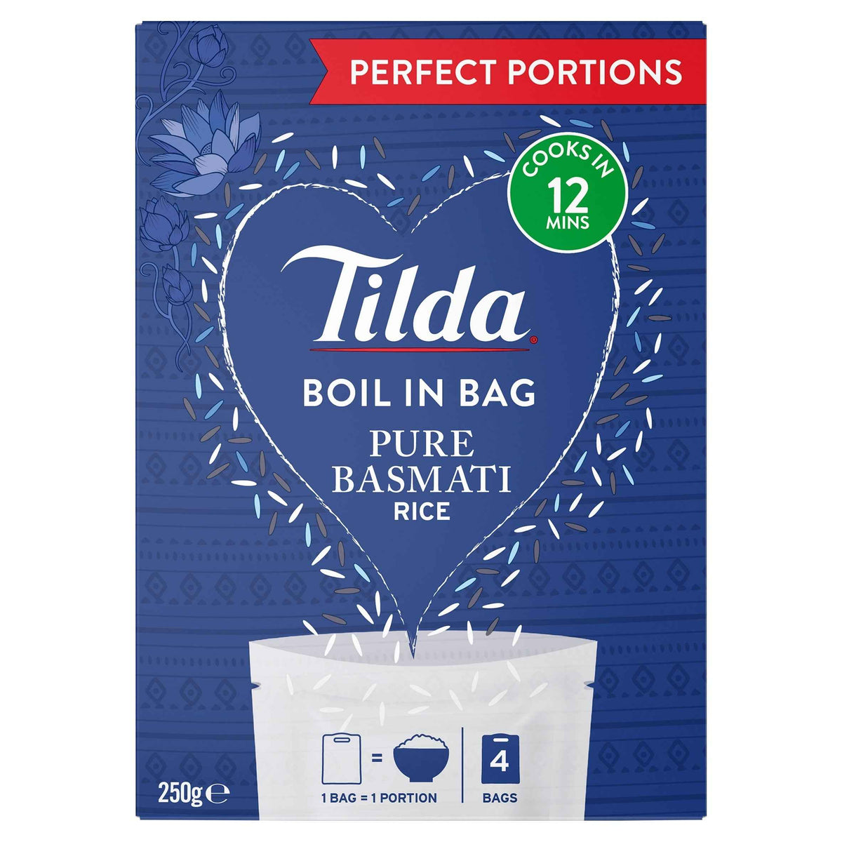 Tilda Boil In Bag Basmati Rice 4 X 62.5g