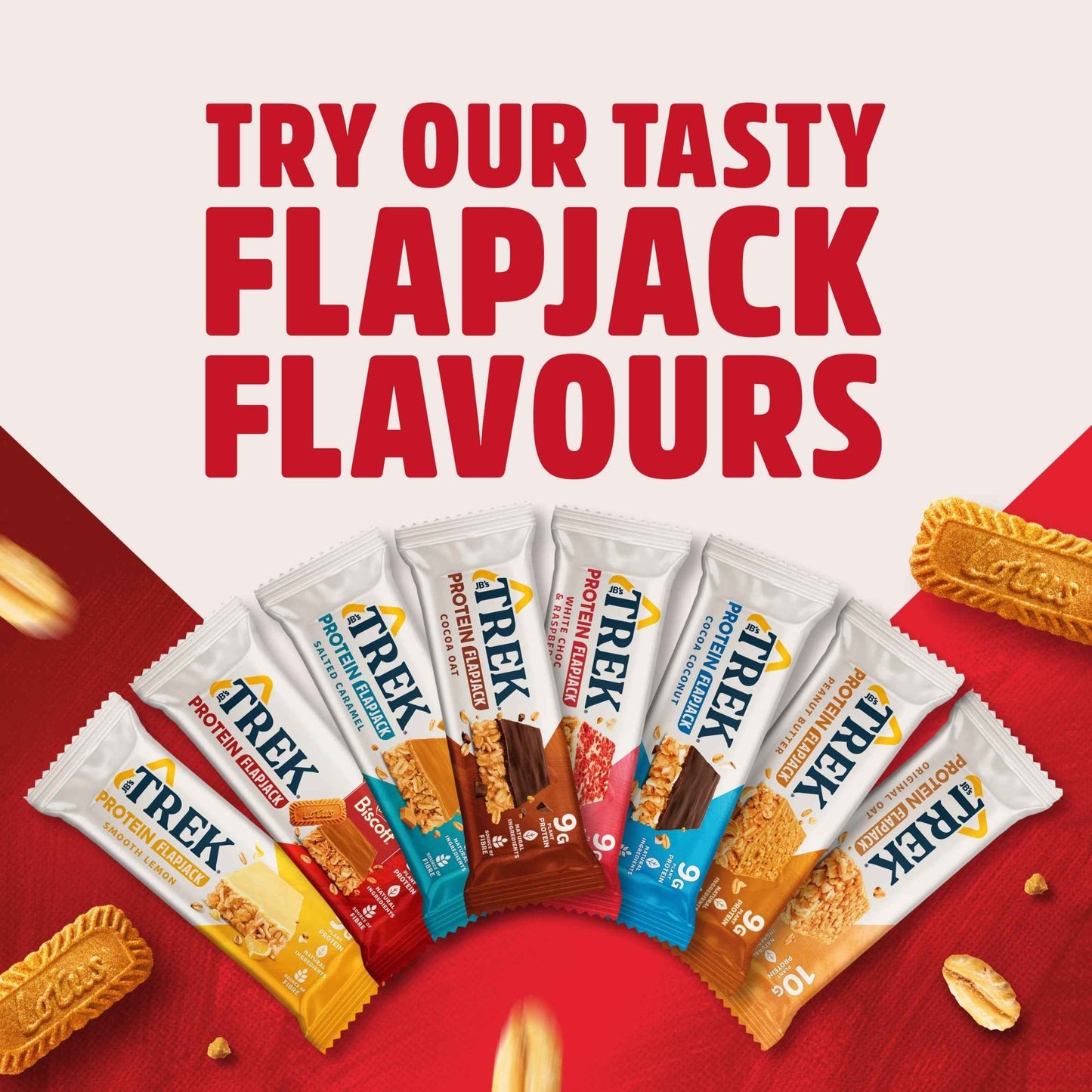 TREK Protein Flapjack With Lotus Biscoff 50g pack shot