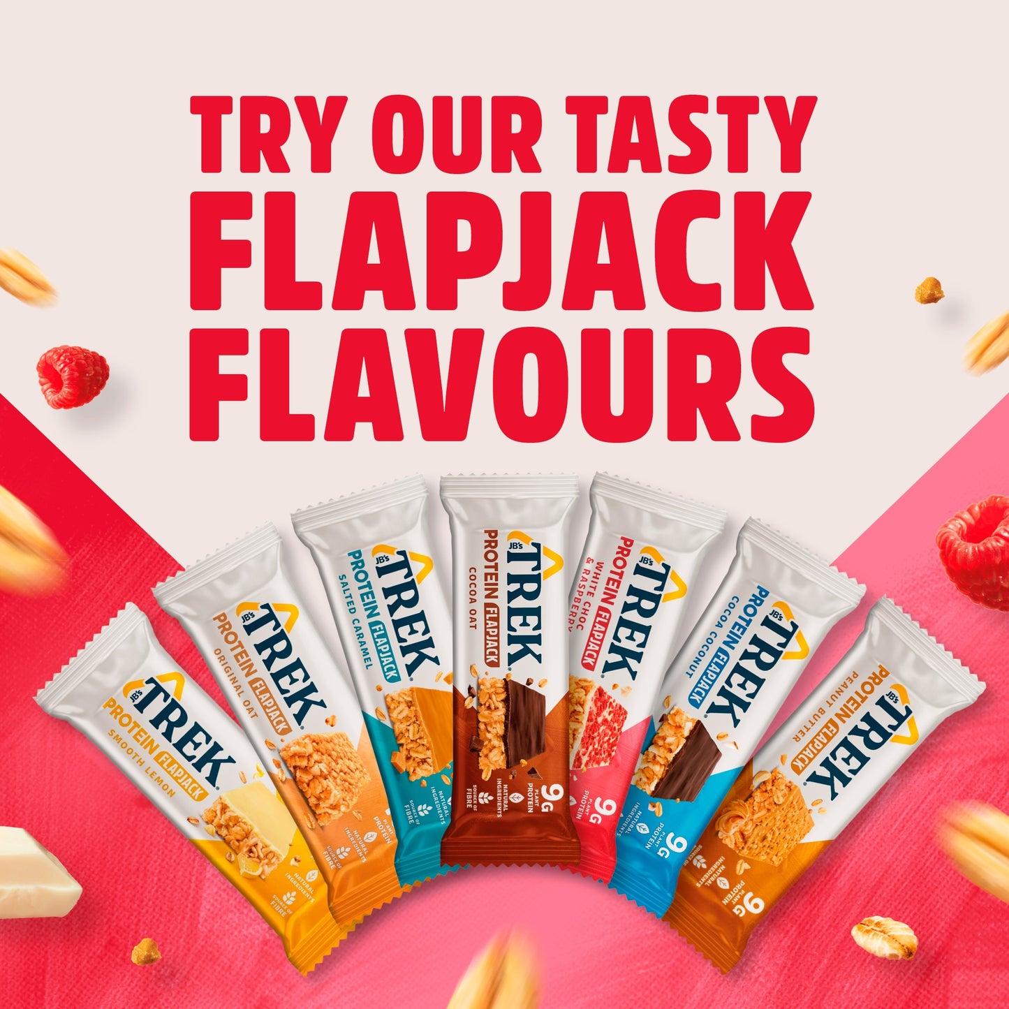 TREK White Choc & Raspberry Protein Flapjacks 3x50g — image 4