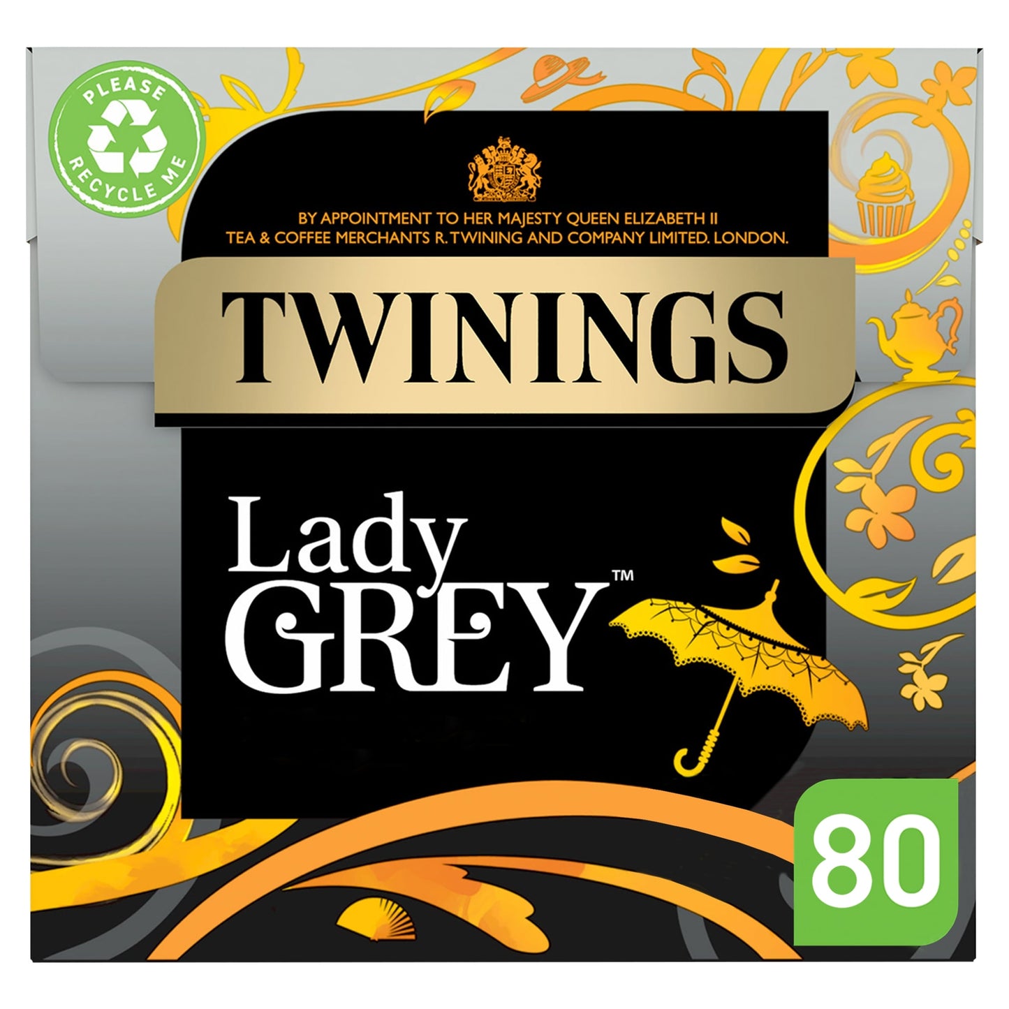 Twinings Lady Grey Tea Bags 80 Pack 200g — image 1