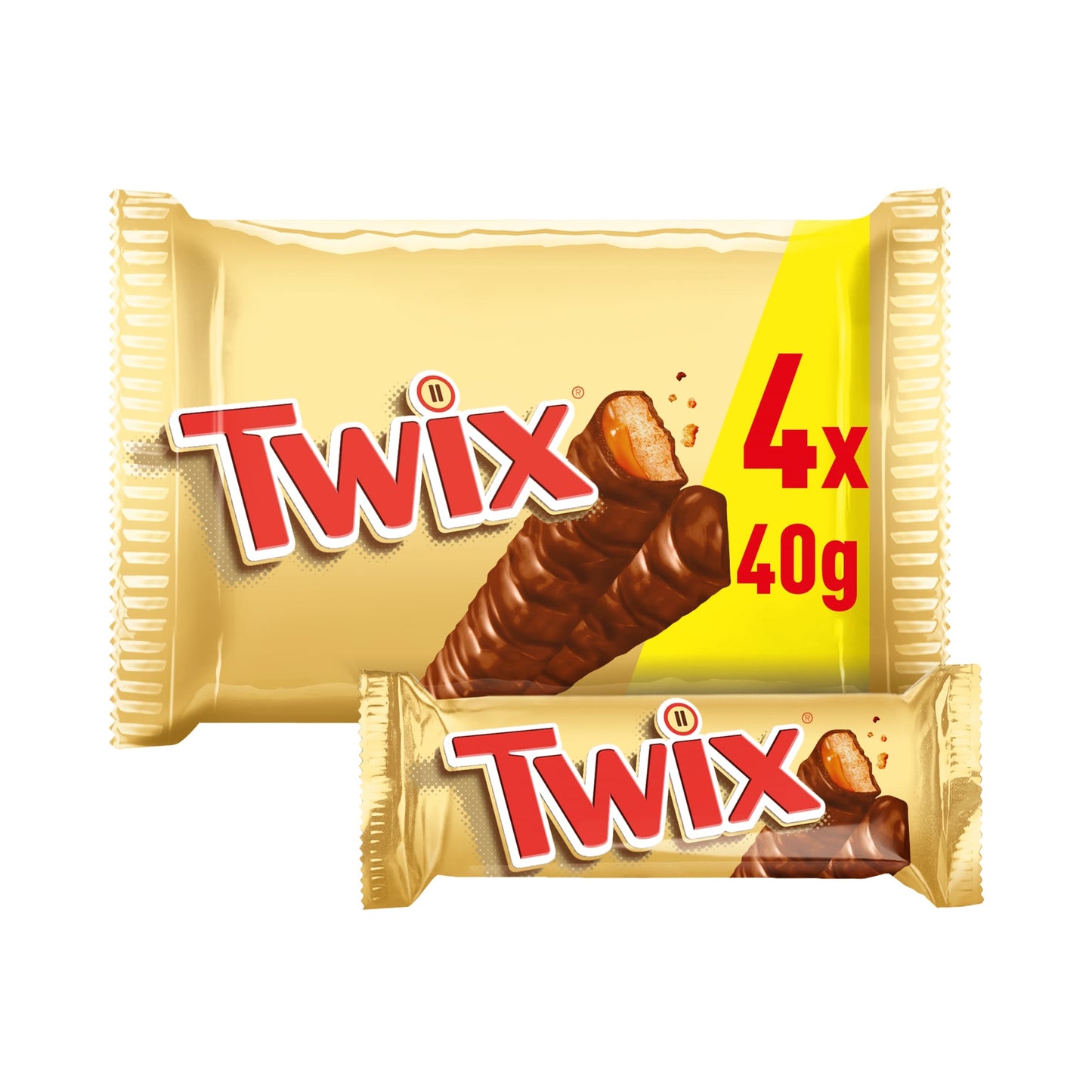 Twix Caramel & Milk Chocolate Fingers Biscuit Twin Bars 4 x 40g — image 1