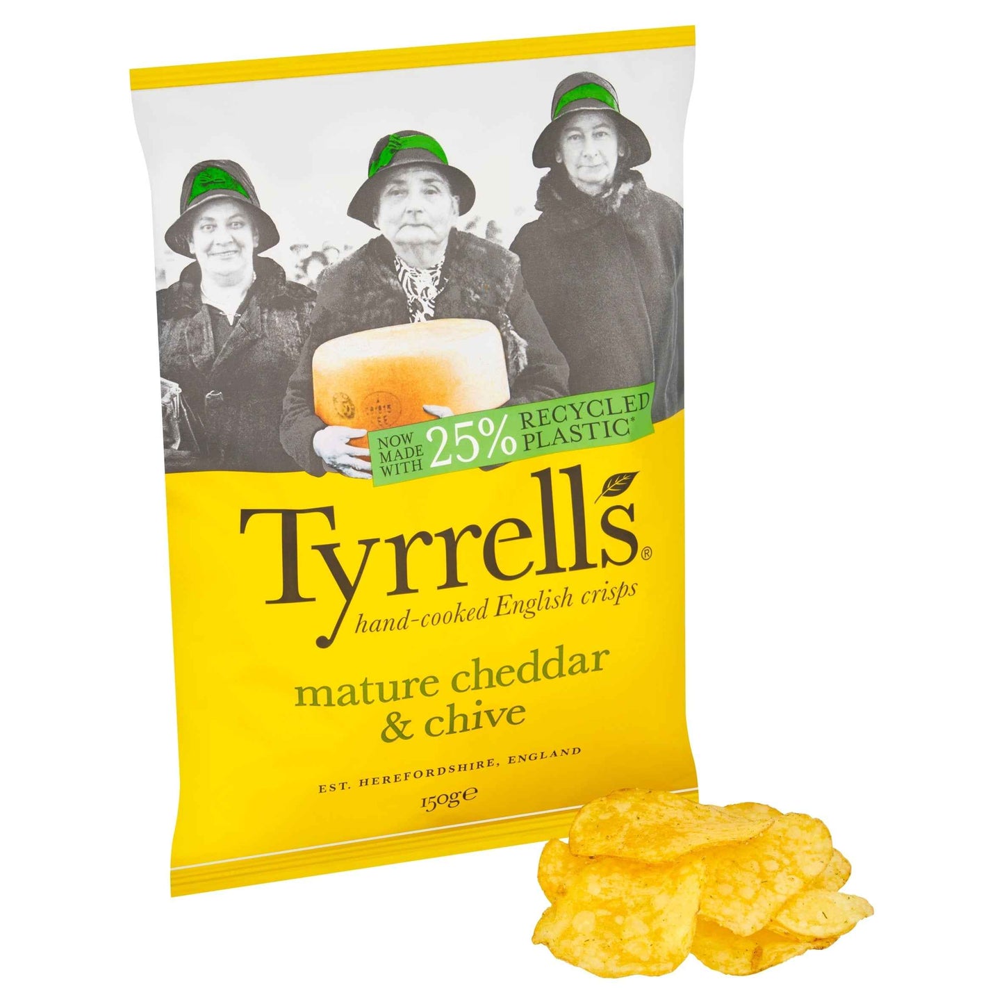 TYRRELLS Mature Cheddar & Chive Sharing Crisps 150g