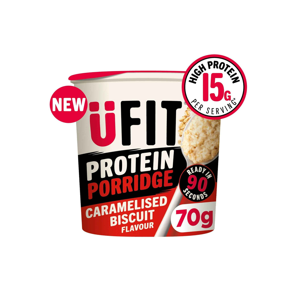 Ufit Protein Caramelised Biscuit Porridge Pot 70g