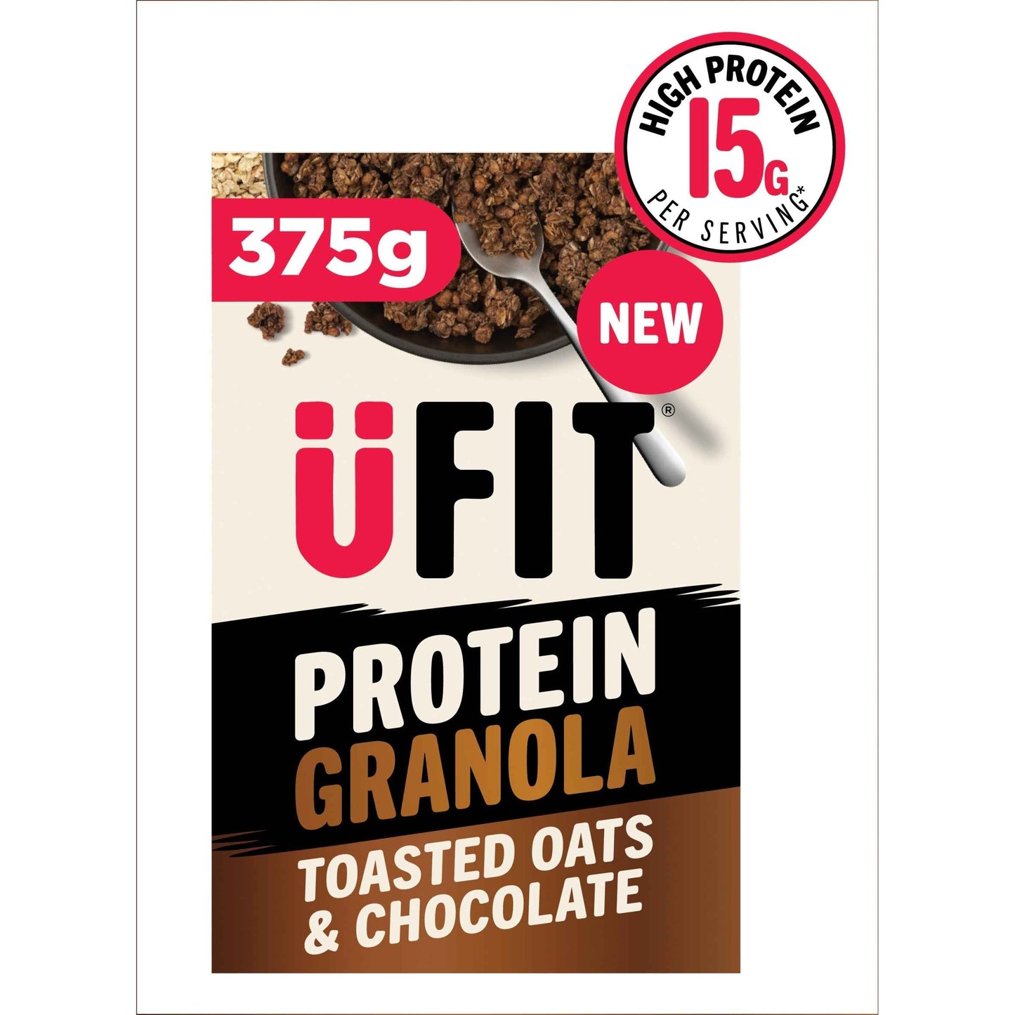 Ufit Protein Granola Toasted Oats & Chocolate Cereal 375g