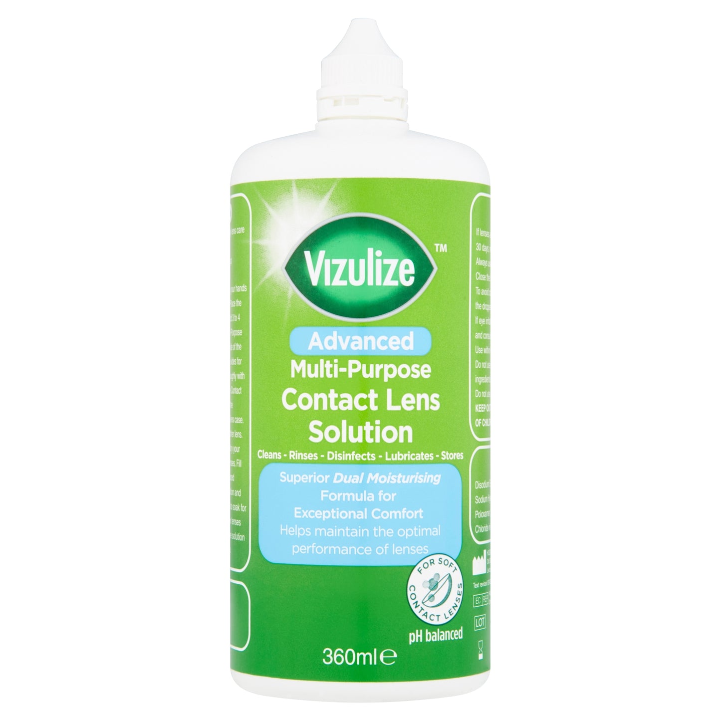 Vizulize Dual Moist All In One Contact Lens Solution 360ml — image 1
