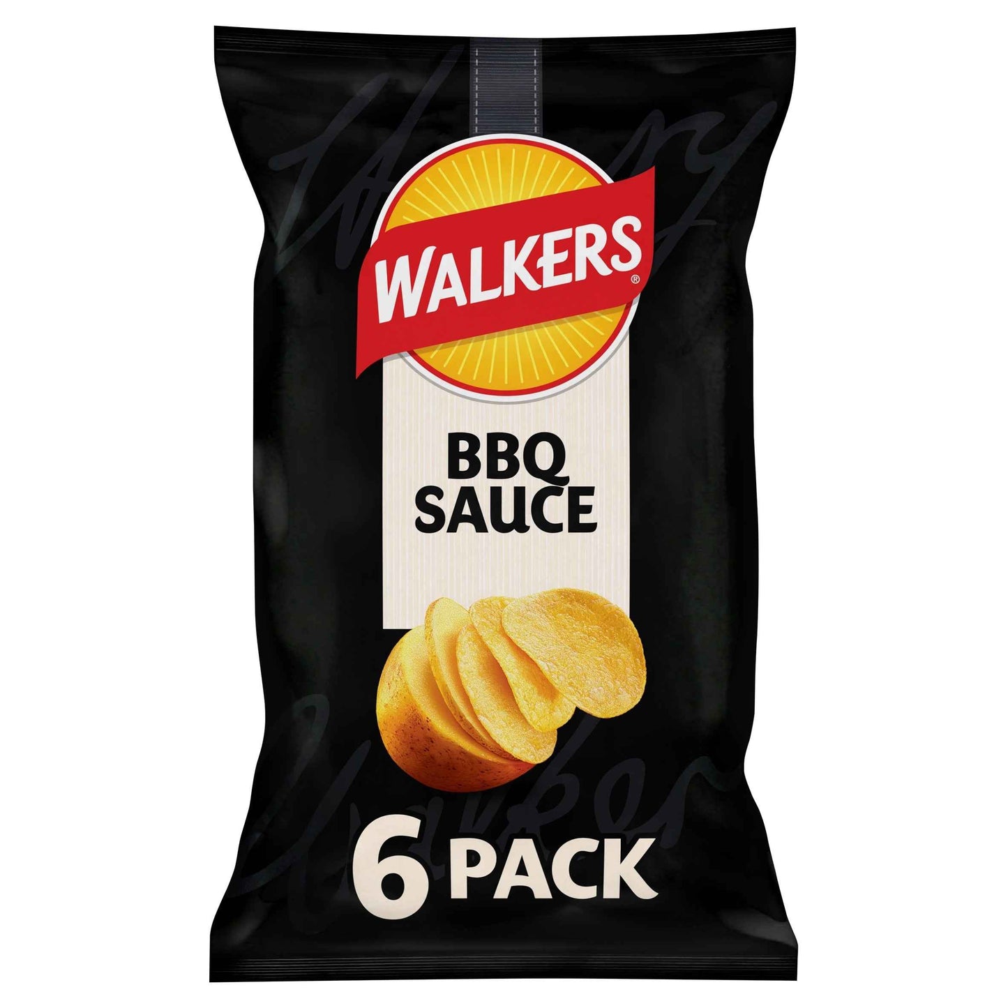 WALKERS Bbq Multipack Crisps 6 X 25g pack shot