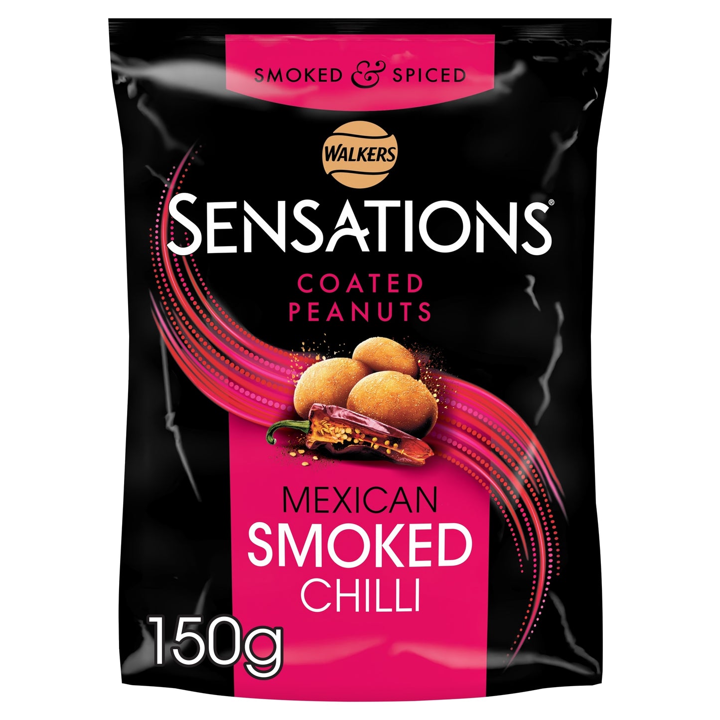 Walkers Sensations Coated Peanuts Smoked Chilli Sharing Bag 150g — image 1