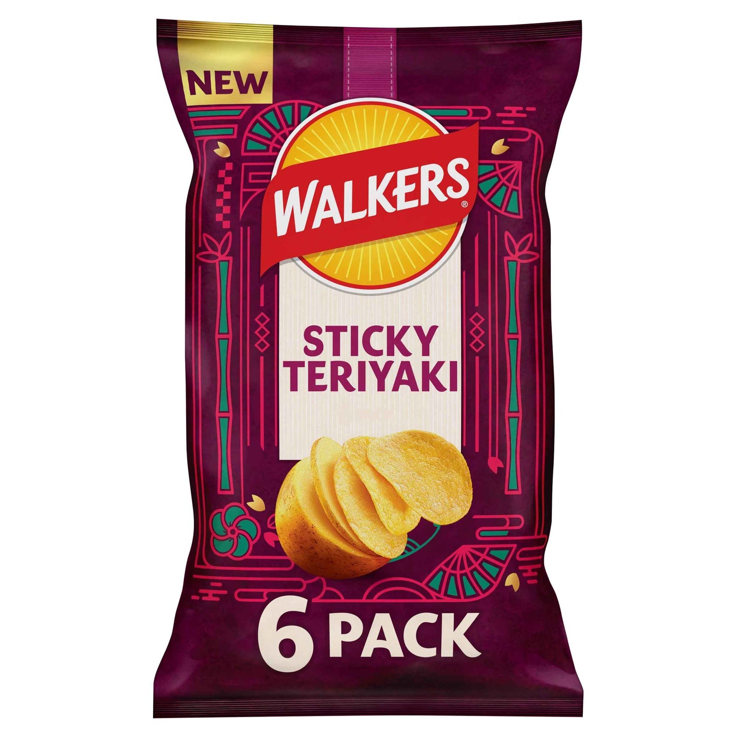 WALKERS Sticky Teriyaki Multipack Crisps 6 X 25g