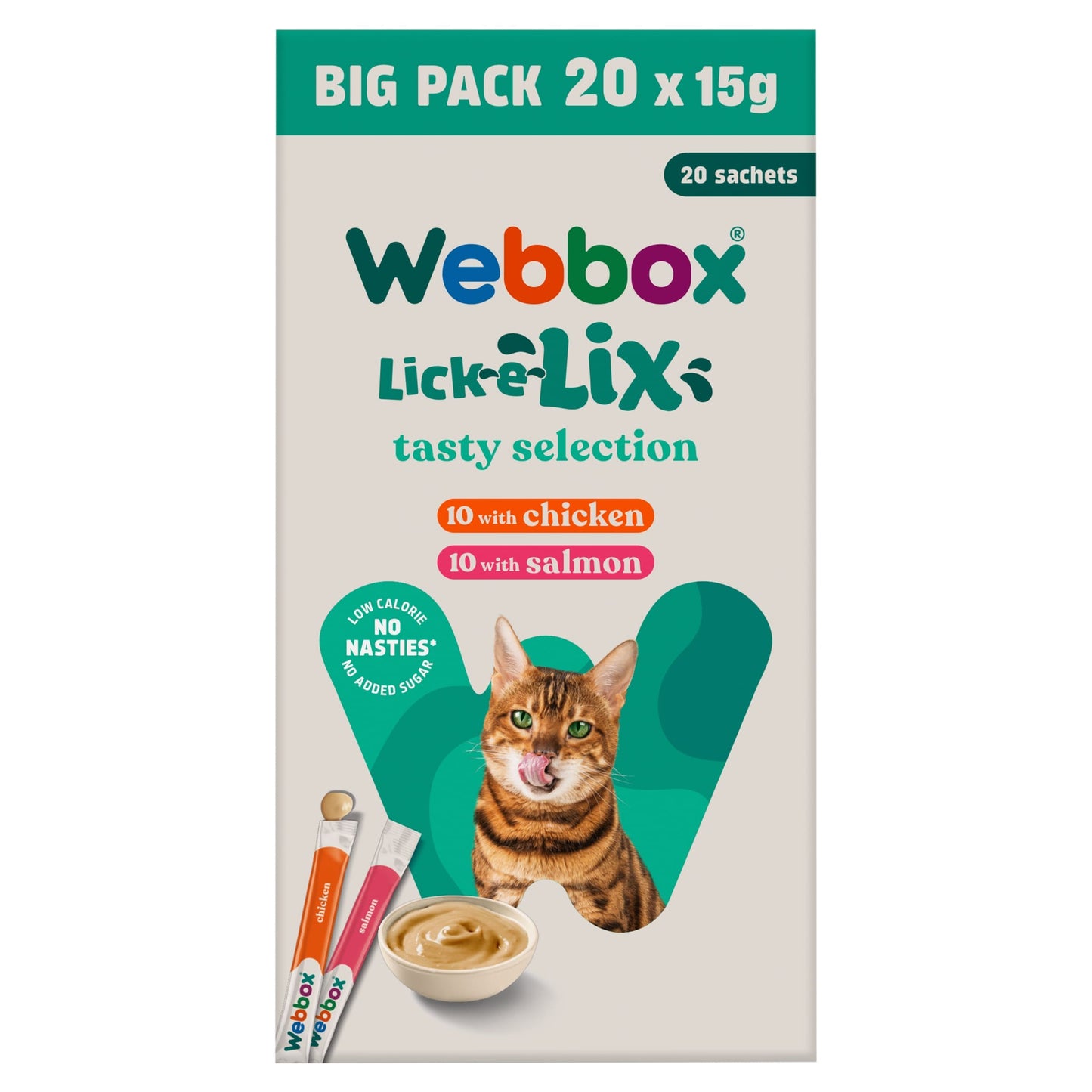 Webbox Lick-e-Lix Cat Food - Chicken & Salmon 20 x 15g — image 1
