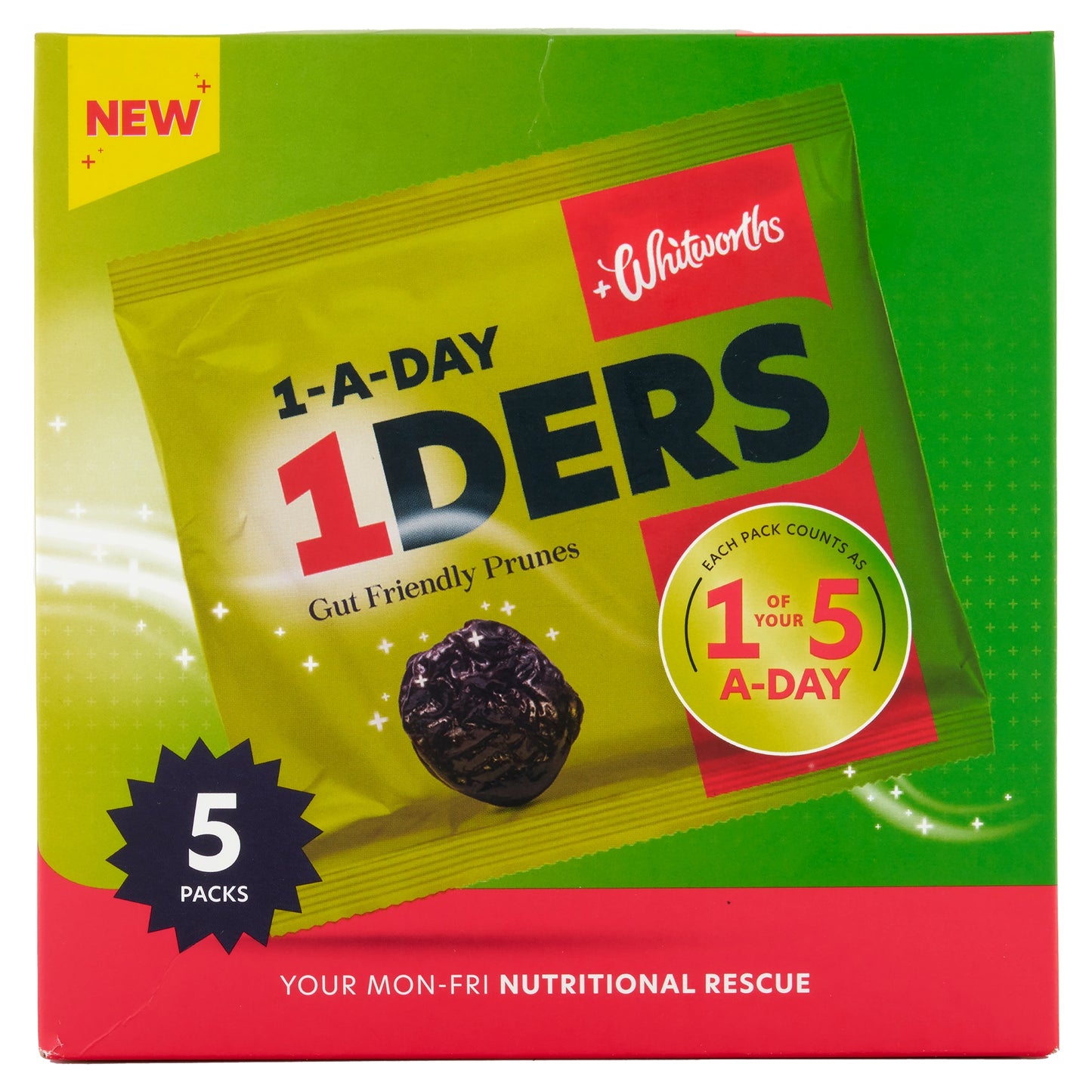 Whitworths 1-Ders Prunes 5x30g Multipack — image 1