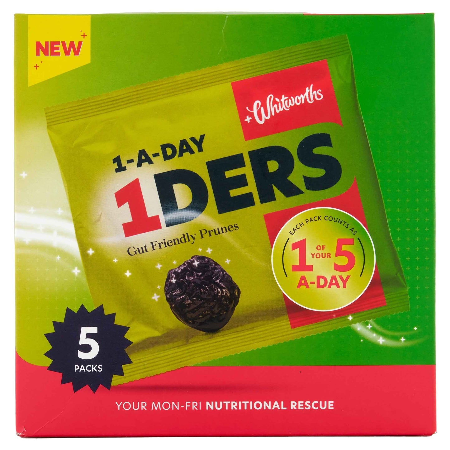Whitworths 1-ders Prunes 5x30g Multipack