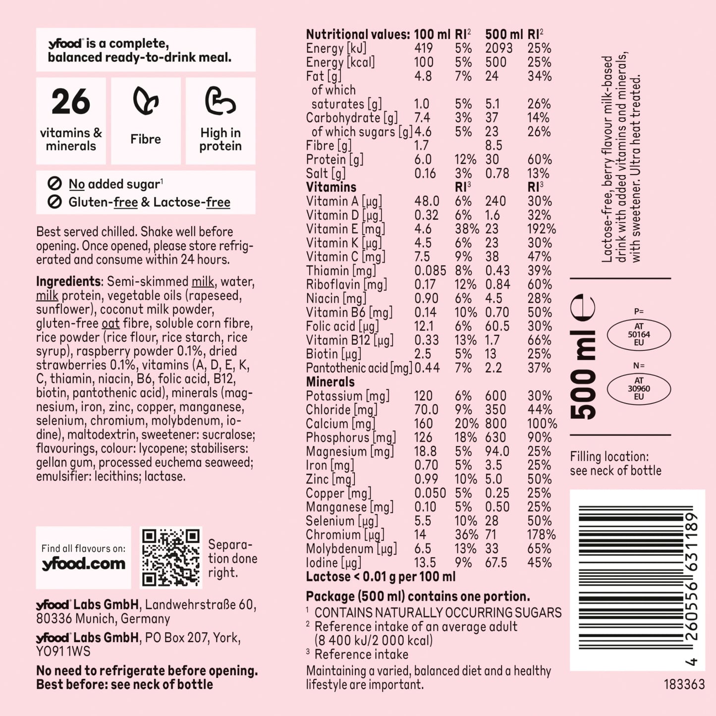 yfood Ready-to-Drink Complete Meal - Fresh Berry 500ml — image 3