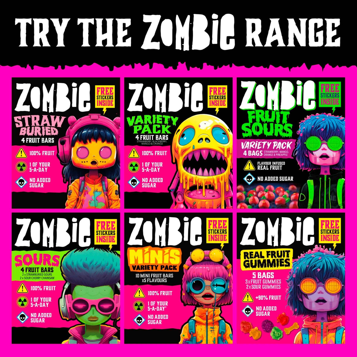 ZOMBIE Sour Fruits Variety Multipack 4x20g extra photo