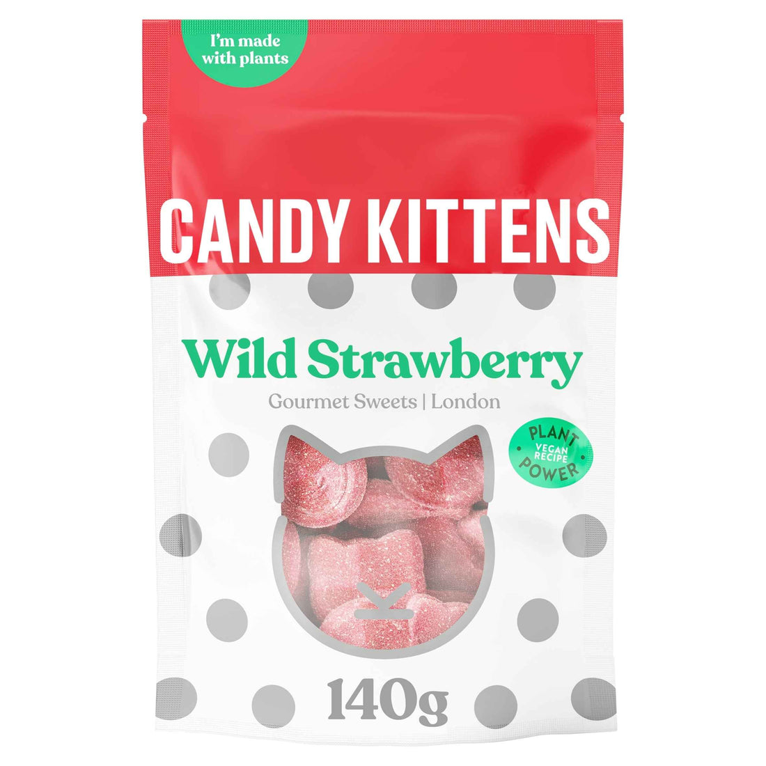 Candy Kittens Wild Strawberry gourmet sweets 140g UK bag