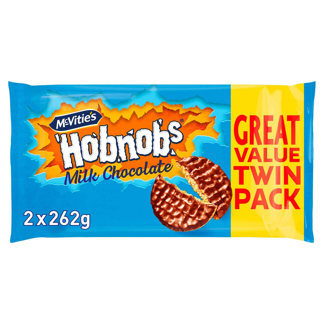 Where to buy McVitie's Hobnobs The Oaty One Milk Chocolate Twin Pack 524g in the USA - UK import from Great British Imports
