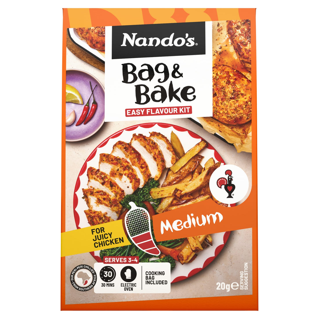Where to buy Nando's Bag And Bake Medium 20g in the USA - UK import from Great British Imports
